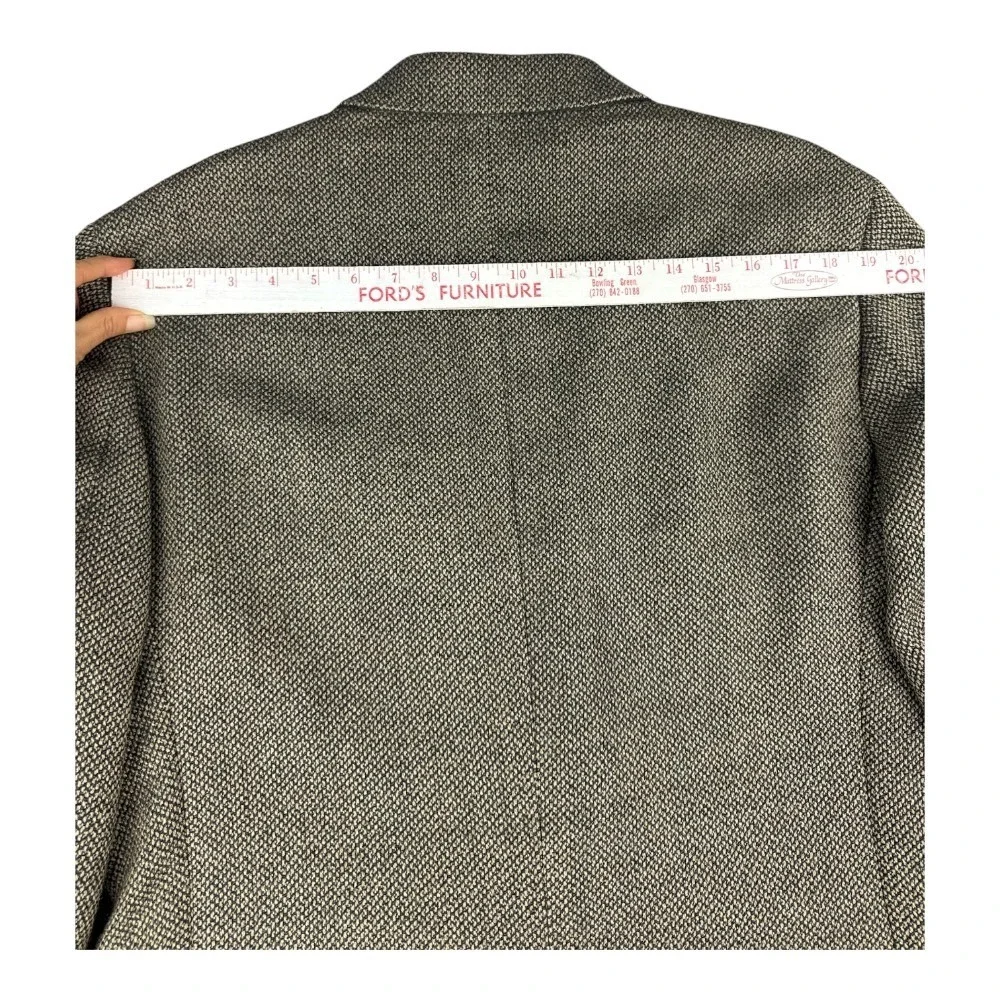 Tom Wade Blazer Mens 42 USA Vintage Union Basketweave Sport Coat Brown Black